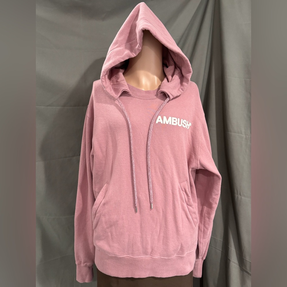 Ambush Design French Terry Pink Hoodie Size Medium